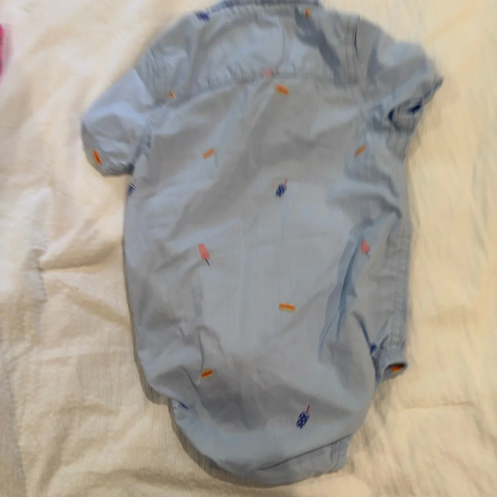 OshKosh B'gosh Light Blue Baby Shirt‎ romper